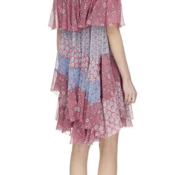 NWT Rebecca Taylor Amanda off shoulder mixed tier silk Dreas Size 6 - Picture 4 of 11